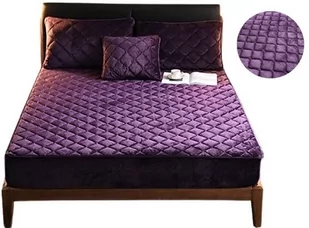 Pokrowiec  Na Materac Pikowany Plusz 180X200X30 Cm Fioletowy - Pokrowce na materace - miniaturka - grafika 1