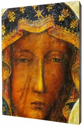 Matka Boska Częstochowska - obraz religijny na desce lipowej - Ikony i obrazy sakralne - miniaturka - grafika 1