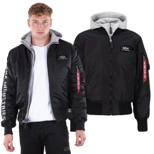 Kurtka Alpha Industries MA-1 D-Tec SE 133104 198 - Czarna/Szara M - Odzież taktyczna i umundurowanie - miniaturka - grafika 1