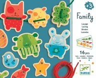 Zabawki interaktywne dla dzieci - Djeco Drewniana Przewlekanka - Zwierzątka DJ01683 - miniaturka - grafika 1