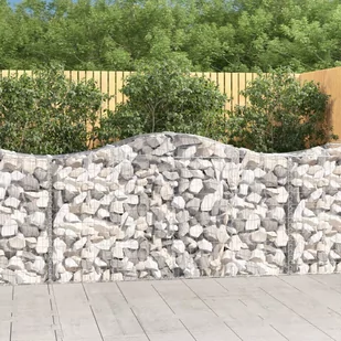 vidaXL Kosze gabionowe, 15 szt, 200x50x100/120cm, galwanizowane żelazo - Ogrodzenia - miniaturka - grafika 1