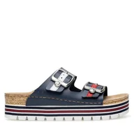 Klapki i japonki damskie - Klapki Rieker 69550-14 Granatowy - miniaturka - grafika 1