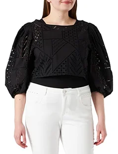 Just Cavalli Damski top Donna T-Shirt, czarny, 38 PL - Koszulki i topy damskie - miniaturka - grafika 1
