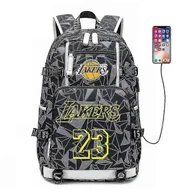 Torebki damskie - Lakers 23 Lebron James Plecak z nadrukiem, torba podróżna, plecak studencki gray - miniaturka - grafika 1