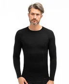 Pozostała odzież narciarska - Brubeck, Koszulka termoaktywna męska z długim rękawem, Active Wool, czarny, rozmiar XXL - miniaturka - grafika 1