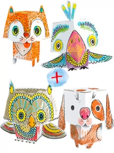 Monumi Zestaw Kreatywny - Ssaki I Ptaki - Kolorowanki, wyklejanki - miniaturka - grafika 1