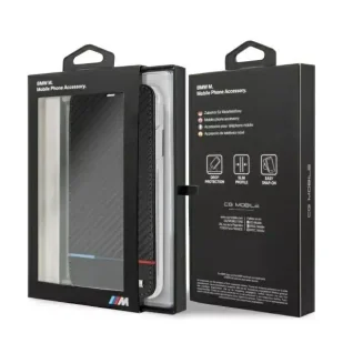 Etui ochronne na telefon BMW BMTRBKI65PUCARTCBK do Apple iPhone Xs Max book czarny/black Carbon Tricolor Stripe - Etui i futerały do telefonów - miniaturka - grafika 5