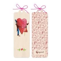 Cozywood Zakładka drewniana Para serce - Zakładki do książek - miniaturka - grafika 1