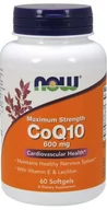 Witaminy i minerały dla sportowców - Now Foods - Coq10 With Lecithin & Vitamin E 600mg - 60 Softgels - miniaturka - grafika 1