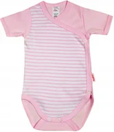 Body dla niemowląt - Body KOPERTOWE K/R Paski RÓŻ r 62 KLEKLE - miniaturka - grafika 1