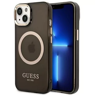 Guess GUHMP14MHTCMK iPhone 14 Plus 6,7" czarny/black hard case Gold Outline Translucent MagSafe - Etui i futerały do telefonów - miniaturka - grafika 1