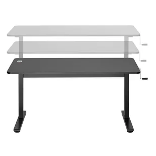 Biurko ręczna regulacja wys  Ergo Office, max 40 kg, max wys 117cm, z blatem do pracy stojąco siedzącej, ER-401 B - Biurka - miniaturka - grafika 4