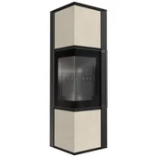 Piece wolnostojące - Piec stalowy koza TORA/M 8 kW fi 150 spiek FOKOS SALE czarne wyłożenie - miniaturka - grafika 1