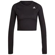 Bluzy damskie - adidas Bluza damska Women's RN Fast FLWR LS, czarna, XL - miniaturka - grafika 1