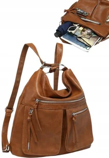 Stylowa Torebka na Ramię Plecak Damski 2w1 Brązowy LUIGISANTO V85148 Camel - Torebki damskie Stylowa Torebka na Ramię Plecak Damski 2w1 Brązowy LUIGISANTO V85148 Camel - Torebki damskie - miniaturka - grafika 1