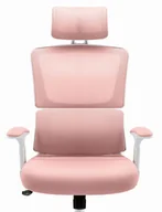 Fotele i krzesła biurowe - Fotel biurowy ergonomiczny obrotowy Hell's Chair HC- 1011 Pink Różowy Biały TKANINA - miniaturka - grafika 1