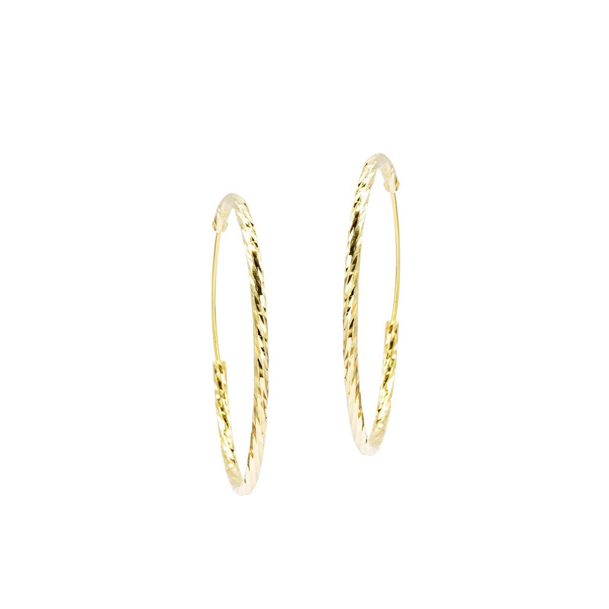 Pozłacane diamentowane kolczyki Koła 40 mm