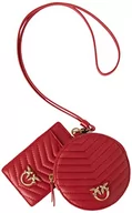 Portfele - Pinko Neck Pouches Sheep Nappa Chevr, Akcesoria Podróżne-Torebka Damska Neck, R41q Czerwony Granat Antyczny Złoty, U - miniaturka - grafika 1