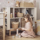 Szafy i szafki dla dzieci - Regał Miloo niski beżowy - miniaturka - grafika 1