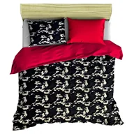 Pościel - pościel z polaru 220x220 + 2 poszewki P 310-8 DUO moro granat / czerwony - miniaturka - grafika 1