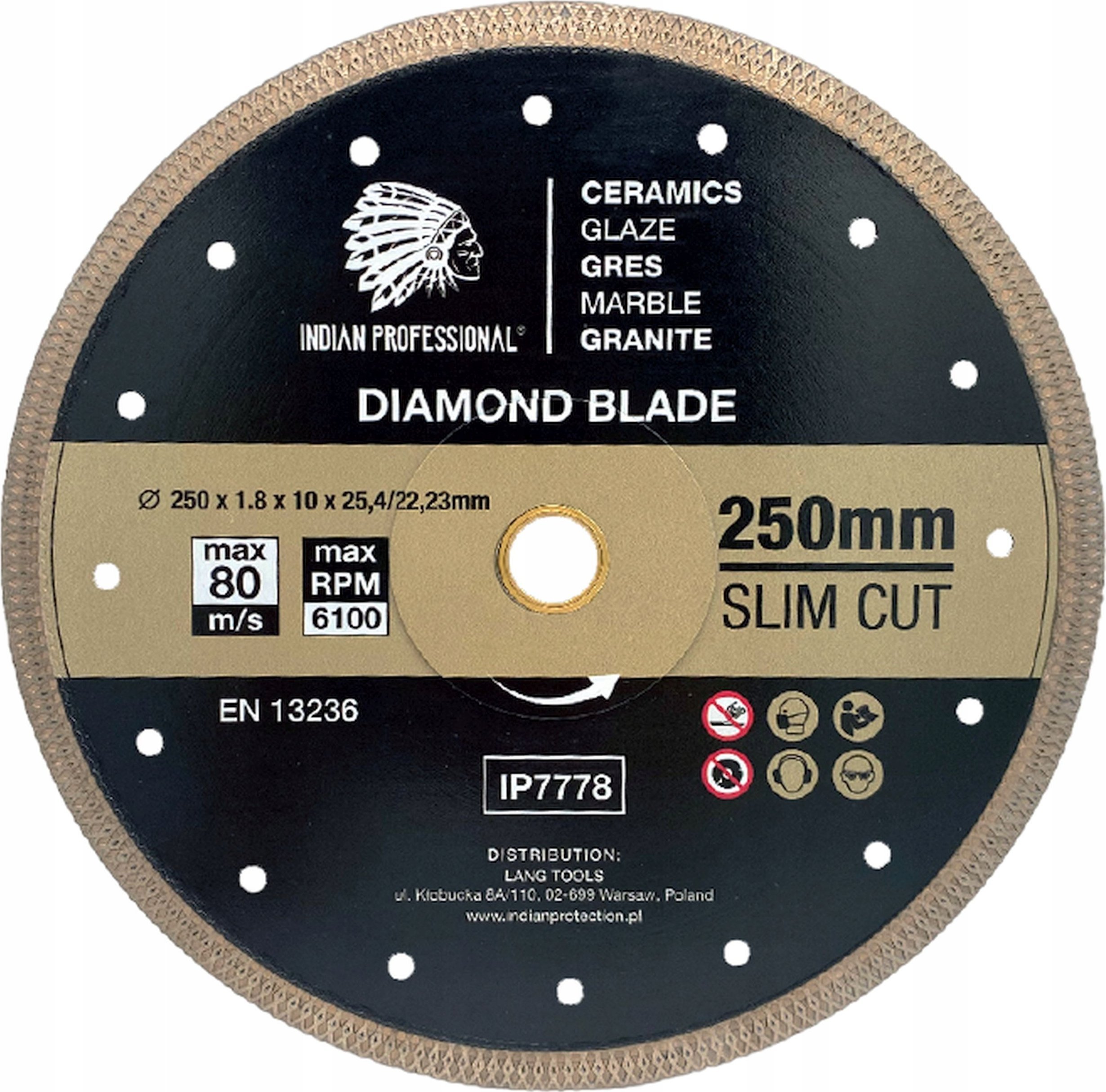 INDIAN PROFESSIONAL TARCZA DIAMENTOWA 250mm SLIM CUT