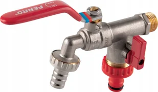 Ferro KCD1 ZAWÓR CZERP.KULOWY Z 2 PRZYŁ. 3/4", 1/2" FERRO // ZKC.15/20-COMFORT-FER - Zawory i kraniki - miniaturka - grafika 1