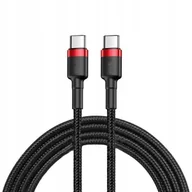 Kable USB - Kabel USB Power Delivery TYP C USBC USB TYPu C 1m czarny 60W Nylon HQ Przewód do Szybkiego ładowania Telefonu - miniaturka - grafika 1