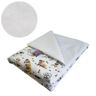 Koce i narzuty dla dzieci - Kocyk Dziecięcy 75x100 Ocieplany Pieski Białe/Biel Bawełna/Velvet Polski Producent - miniaturka - grafika 1