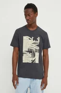 Koszulki męskie - G-Star Raw t-shirt bawełniany męski kolor szary z nadrukiem D24686-336 - miniaturka - grafika 1