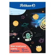 Podobrazia, bloki, papiery - Pelikan, Blok kreatywny czarny A4 premium - miniaturka - grafika 1