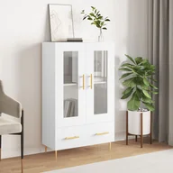 Szafki nocne - vidaXL Wysoka szafka, biała, 69,5x31x115 cm, materiał drewnopochodny - miniaturka - grafika 1