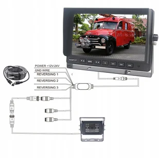 Zestaw Monitor 10,1" z kamerą cofania 10 metrowy przewód 4-PIN - Kamery cofania - miniaturka - grafika 1