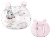 Kołdry i poduszki dla dzieci - Poduszka profilowana "MIŚ" SŁONIE NA TĘCZY RÓŻ + MINKY RÓŻ - miniaturka - grafika 1