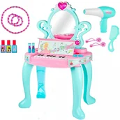 Zabawy w naśladowanie dorosłych - ElektroStator Toaletka z pianinkiem dla dziewczynki z suszarką muzyka światła LED pianino Y221 Y221 - miniaturka - grafika 1