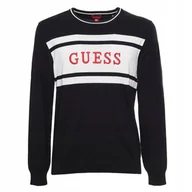 Swetry męskie - Sweter Męski GUESS Logo X1BR04 Z27Y0 Czarny - miniaturka - grafika 1