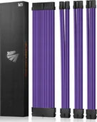 Kable komputerowe i do monitorów - AsiaHorse Zestaw przedłużaczy kabli do zasilacza ATX 4 KIT Fioletowe 18 AWG AsiaHorse Sleeved - miniaturka - grafika 1