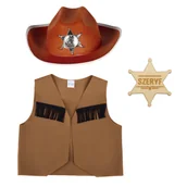Dresy i komplety dla chłopców - ZESTAW KOWBOJ BRĄZOWY 116-128 3el - miniaturka - grafika 1