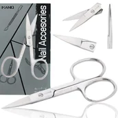 Akcesoria do paznokci - Nożyczki do paznokci skórek proste ostrza kosmetyczne manicure pedicure stal gabinet SPA srebrne - miniaturka - grafika 1