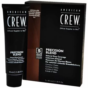 American Crew AMERCIAN CREW Precision Blend ODSIWIACZ FARBA do koloryzacji dla mężczyzn 5-6 MEDIUM ASH CIEMNY BLOND 3 X 40ml - Farby do włosów i szampony koloryzujące - miniaturka - grafika 1