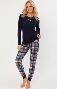 Piżama damska z długi rękawem i długimi spodniami grantowa Dona, Kolor granatowy-wzór, Rozmiar S, Italian Fashion - Intymna - Piżamy damskie - miniaturka - grafika 1