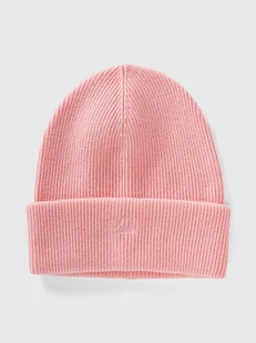 Benetton Wełniana czapka beanie w kolorze jasnoróżowym - Czapki damskie - miniaturka - grafika 1