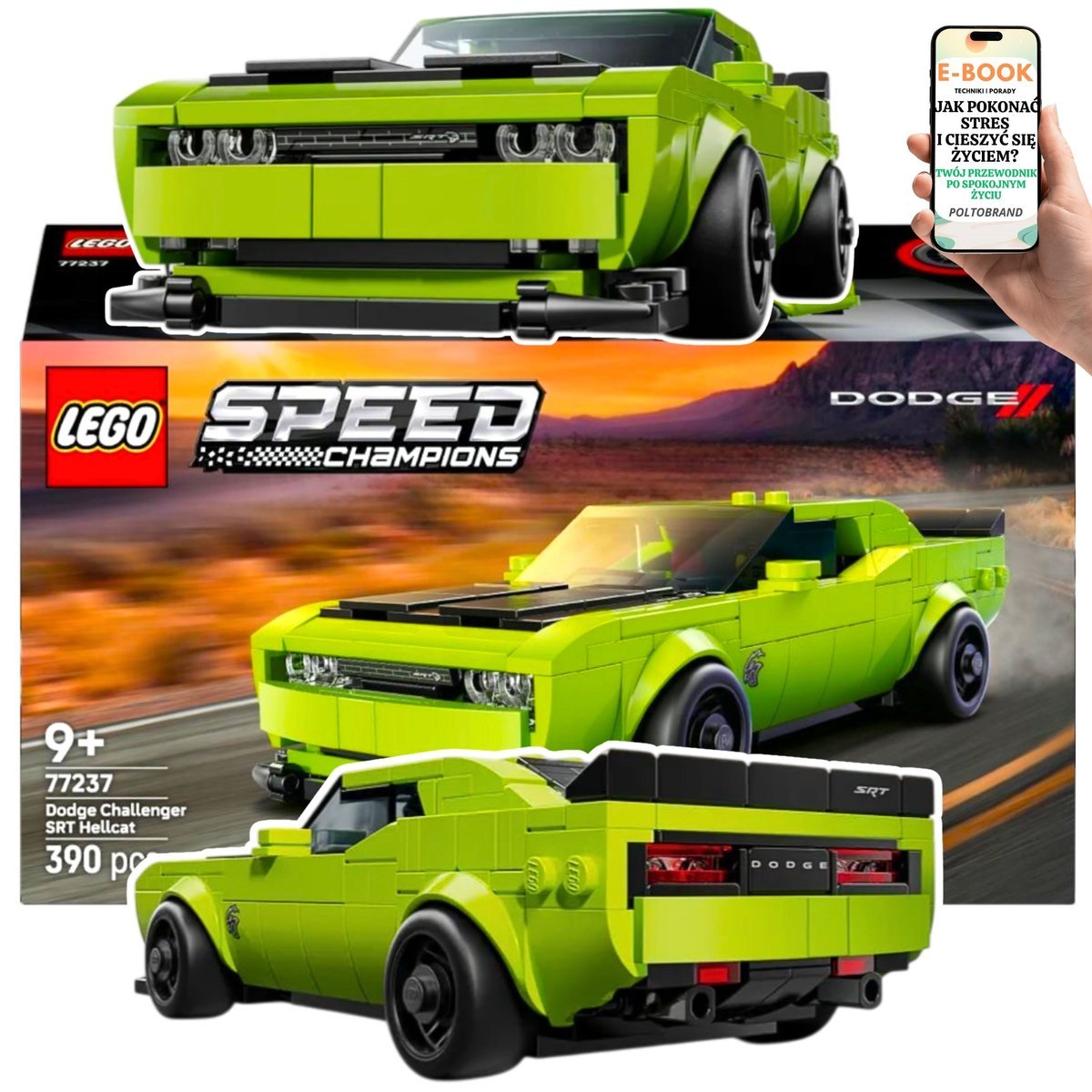 HIT DLA CHŁOPCA! LEGO® DODGE CHALLENGER Hellcat SPORTOWY SAMOCHÓD (77237) Lego Dla Chłopaka Wnuka Syna + EBOOK-1