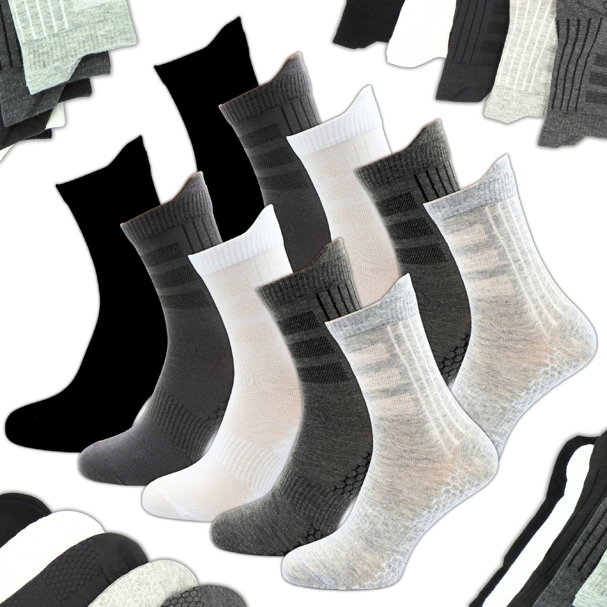 SKARPETY MĘSKIE BAWEŁNIANE ZESTAW SPORTOWE SKARPETY DŁUGIE 10 PAR 40-43