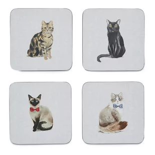 Zestaw 4 niebieskich podkładek Cooksmart ® Curious Cats - Pozostałe akcesoria kuchenne - miniaturka - grafika 1