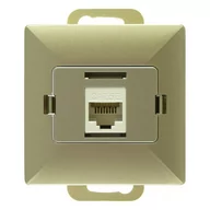Gniazdka elektryczne - Abex Gniazdko telefonicznie Perła uniwersalne satyna - miniaturka - grafika 1