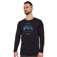 Koszulki sportowe męskie - Męska koszulka z długim rękawem Brubeck Outdoor Wool Pro LS czarny - M - miniaturka - grafika 1