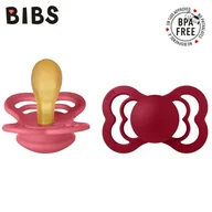 Śliniaki i fartuszki - BIBS SUPREME 2-PACK CORAL & RUBY M Smoczek Symetryczny kauczuk Hevea - miniaturka - grafika 1
