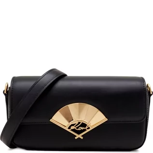 Torebki damskie - Karl Lagerfeld Skórzana listonoszka signature fan sm crossbody - grafika 1