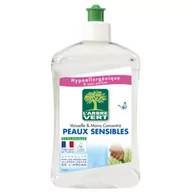 Płyny do naczyń - Larbre Vert Hipoalergiczny płyn do mycia naczyń  Peaux Sensibles, Liquide Vaisselle, 500 ml - miniaturka - grafika 1