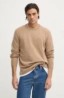 Swetry męskie - Calvin Klein sweter wełniany męski kolor brązowy  K10K113388 - miniaturka - grafika 1